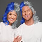 SPIRIT WEAR MVP MULLET WIG IN COLOR BLUE 286 & GRAY 429
