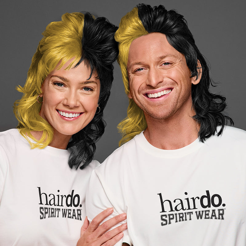 SPIRIT WEAR MVP MULLET WIG IN COLOR GOLD 10121 & BLACK