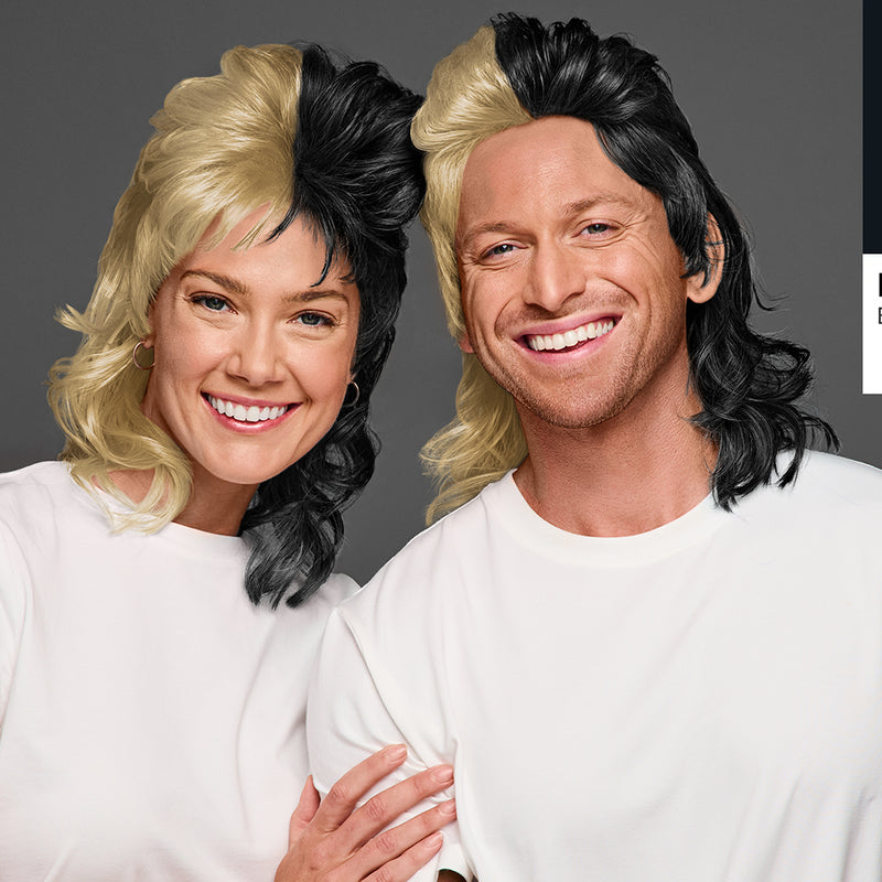 SPIRIT WEAR MVP MULLET WIG IN COLOR GOLD 7502 & BLACK