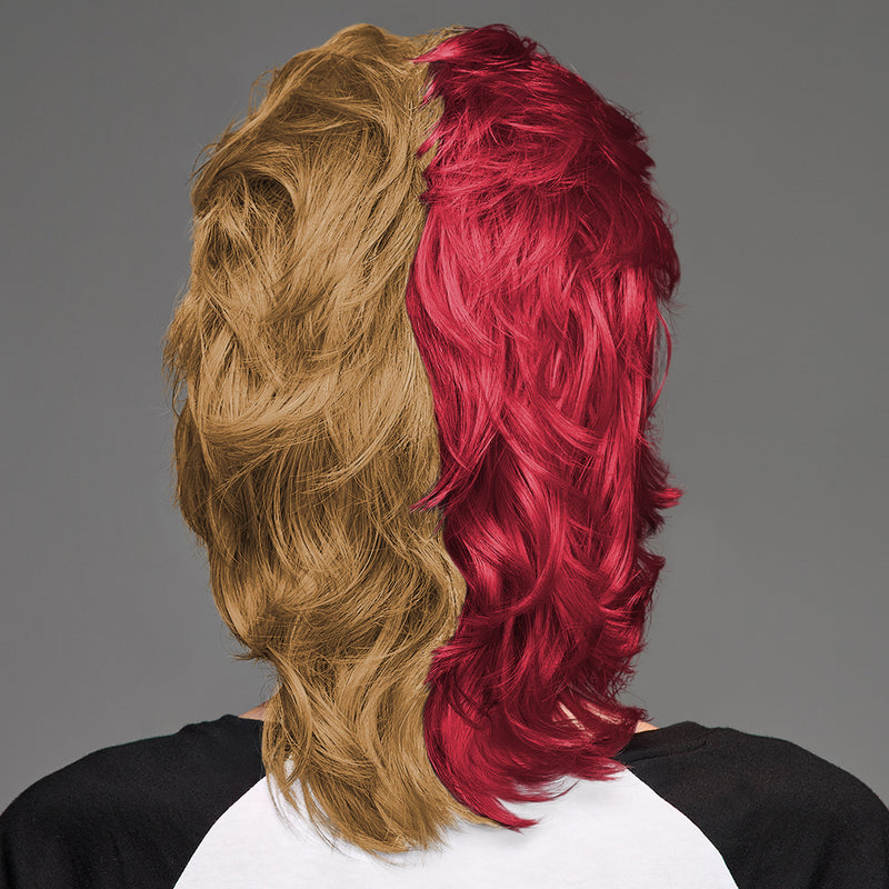 SPIRIT WEAR MVP MULLET WIG IN COLOR MAROON 202 & GOLD 874