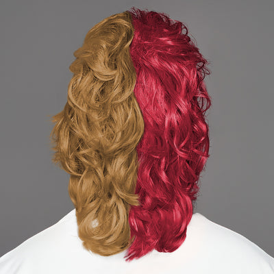 SPIRIT WEAR MVP MULLET WIG IN COLOR MAROON 202 & GOLD 874
