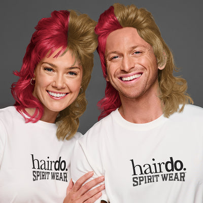 SPIRIT WEAR MVP MULLET WIG IN COLOR MAROON 202 & GOLD 874