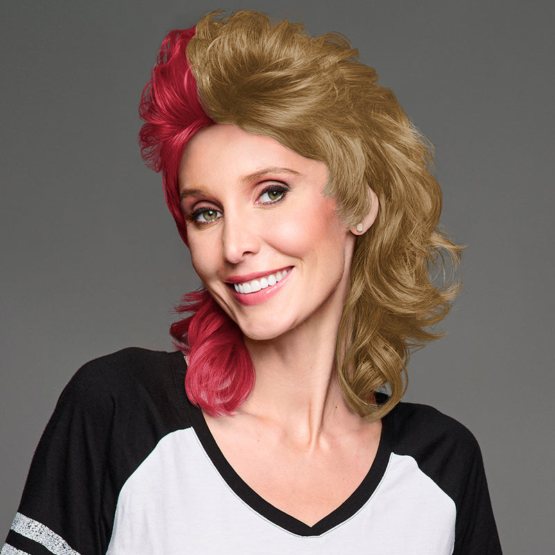 SPIRIT WEAR MVP MULLET WIG IN COLOR MAROON 202 & GOLD 874
