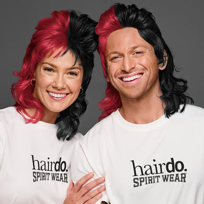 SPIRIT WEAR MVP MULLET WIG IN COLOR MAROON 202 & BLACK