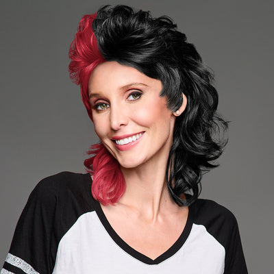 SPIRIT WEAR MVP MULLET WIG IN COLOR MAROON 202 & BLACK
