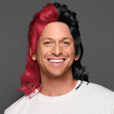 SPIRIT WEAR MVP MULLET WIG IN COLOR MAROON 202 & BLACK