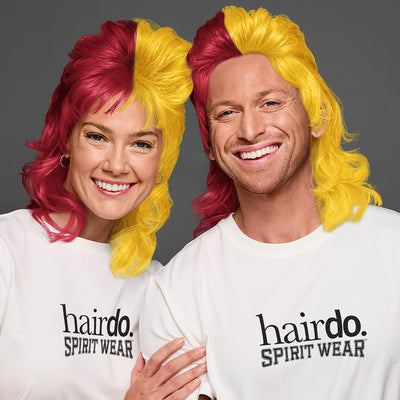 SPIRIT WEAR MVP MULLET WIG IN COLOR MAROON 202 & GOLD 136