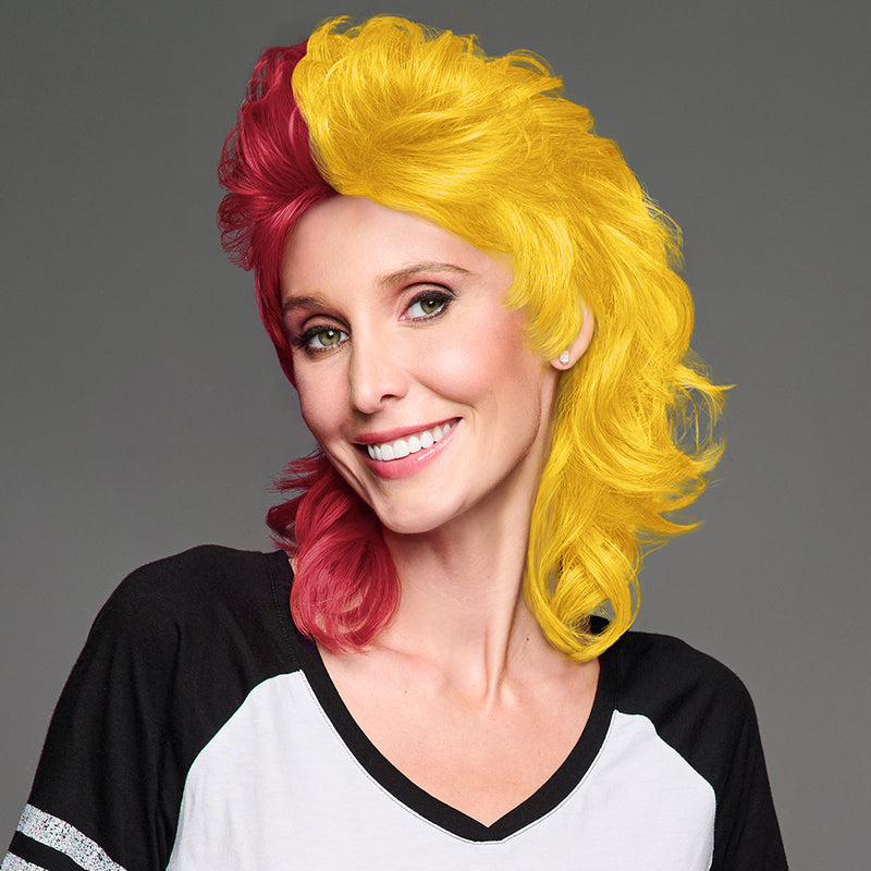 SPIRIT WEAR MVP MULLET WIG IN COLOR MAROON 202 & GOLD 136