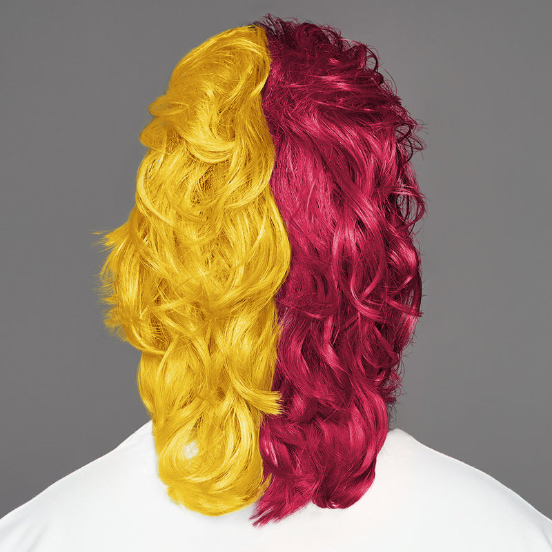 SPIRIT WEAR MVP MULLET WIG IN COLOR MAROON 208 & GOLD 123