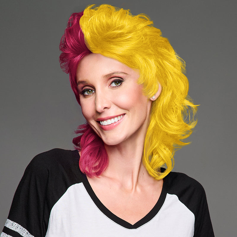 SPIRIT WEAR MVP MULLET WIG IN COLOR MAROON 208 & GOLD 123