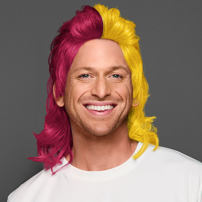 SPIRIT WEAR MVP MULLET WIG IN COLOR MAROON 208 & GOLD 123