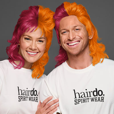 SPIRIT WEAR MVP MULLET WIG IN COLOR MAROON 208 & ORANGE 158