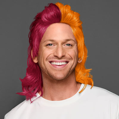 SPIRIT WEAR MVP MULLET WIG IN COLOR MAROON 208 & ORANGE 158