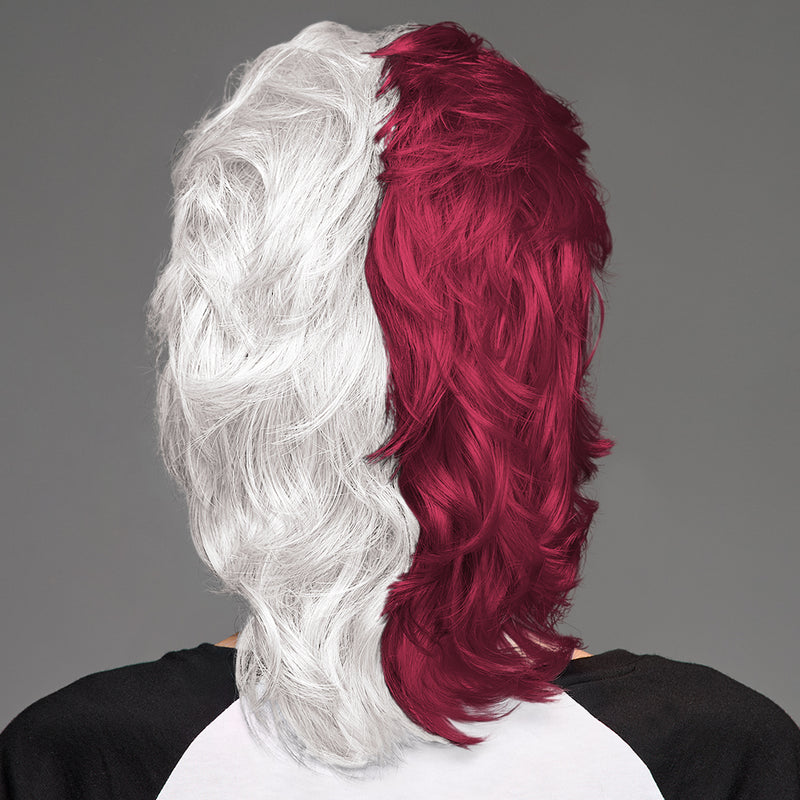 SPIRIT WEAR MVP MULLET WIG IN COLOR MAROON 7421 & WHITE
