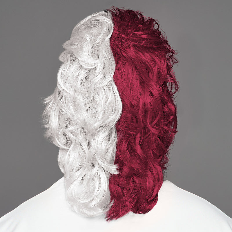 SPIRIT WEAR MVP MULLET WIG IN COLOR MAROON 7421 & WHITE