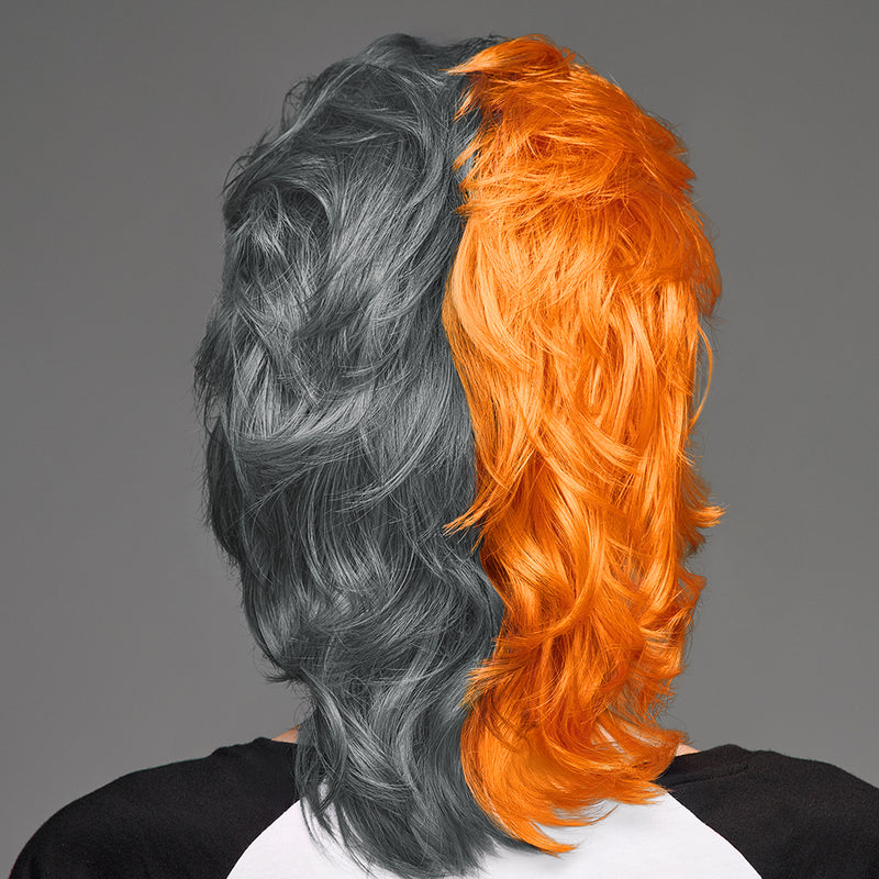SPIRIT WEAR MVP MULLET WIG IN COLOR ORANGE 151 & GRAY 425