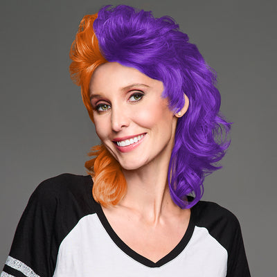 SPIRIT WEAR MVP MULLET WIG IN COLOR ORANGE 1595 & PURPLE 268