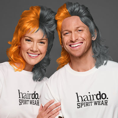SPIRIT WEAR MVP MULLET WIG IN COLOR ORANGE 151 & GRAY 425