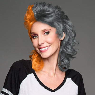 SPIRIT WEAR MVP MULLET WIG IN COLOR ORANGE 151 & GRAY 425