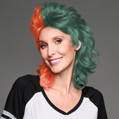SPIRIT WEAR MVP MULLET WIG IN COLOR ORANGE 1665 & GREEN 3435