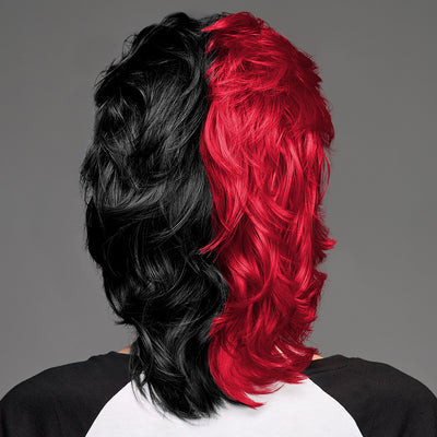 SPIRIT WEAR MVP MULLET WIG IN COLOR RED 186 & BLACK