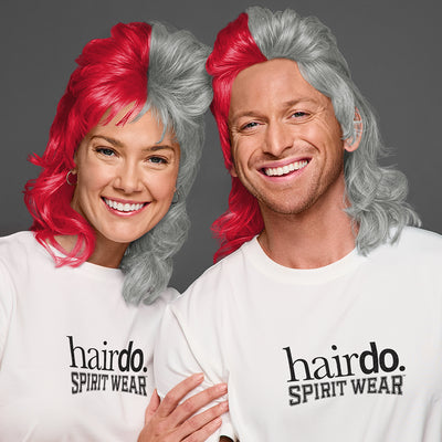 SPIRIT WEAR MVP MULLET WIG IN COLOR RED 186 & GRAY 421