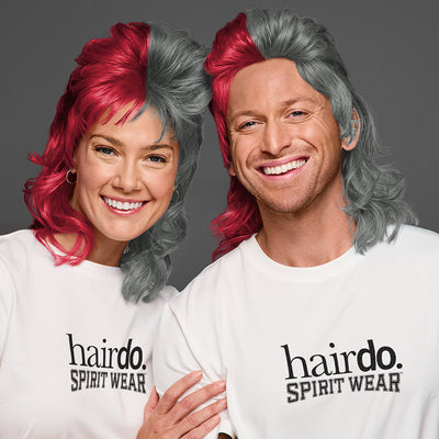 SPIRIT WEAR MVP MULLET WIG IN COLOR RED 7427 & GRAY 424
