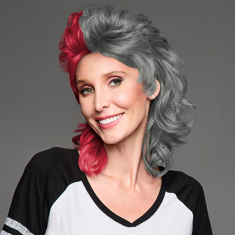 SPIRIT WEAR MVP MULLET WIG IN COLOR RED 7427 & GRAY 424