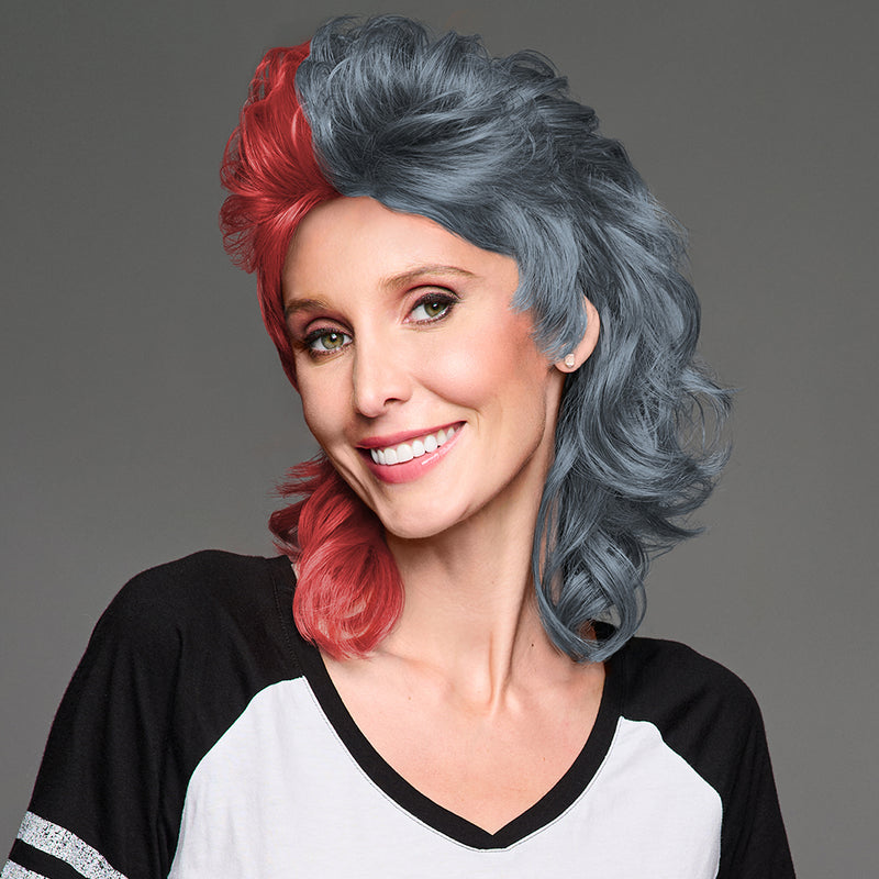 SPIRIT WEAR MVP MULLET WIG IN COLOR RED 7622 & GRAY 431