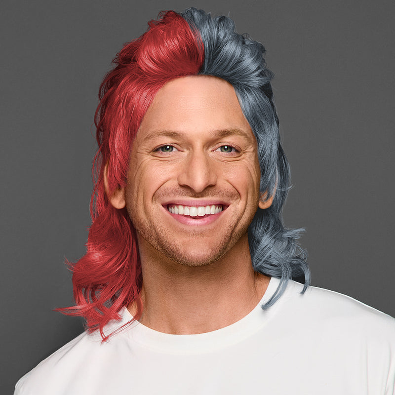 SPIRIT WEAR MVP MULLET WIG IN COLOR RED 7622 & GRAY 431