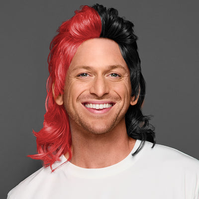 SPIRIT WEAR MVP MULLET WIG IN COLOR RED 1797 & BLACK 6C