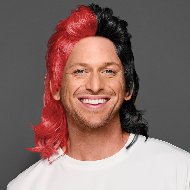SPIRIT WEAR MVP MULLET WIG IN COLOR RED 1797 & BLACK 6C