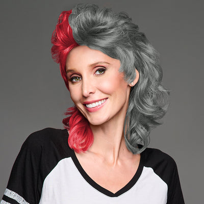 SPIRIT WEAR MVP MULLET WIG IN COLOR RED 200 & GRAY 424