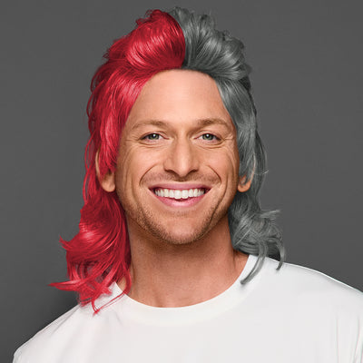 SPIRIT WEAR MVP MULLET WIG IN COLOR RED 200 & GRAY 424