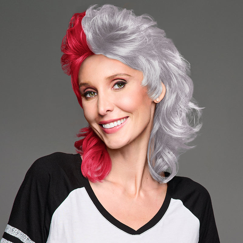 SPIRIT WEAR MVP MULLET WIG IN COLOR RED 201 & CREAM 663