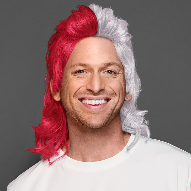 SPIRIT WEAR MVP MULLET WIG IN COLOR RED 201 & CREAM 663