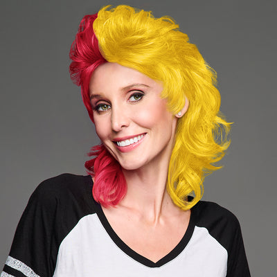 SPIRIT WEAR MVP MULLET WIG IN COLOR RED 201 & GOLD 123