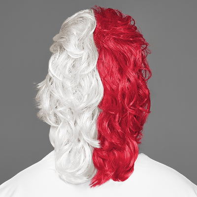 SPIRIT WEAR MVP MULLET WIG IN COLOR RED 201 & WHITE