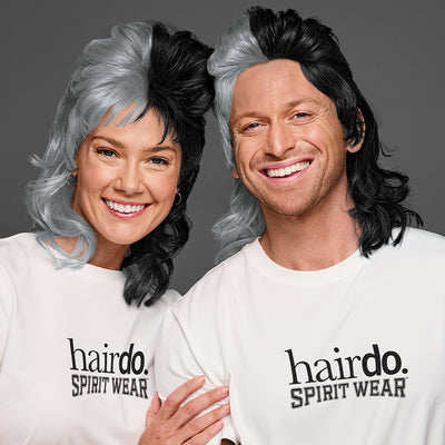 SPIRIT WEAR MVP MULLET WIG IN COLOR SILVER 877 & BLACK