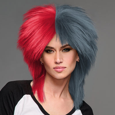 SPIRIT WEAR SPIKY SPIRIT WIG IN COLOR  RED 186 & GRAY 431