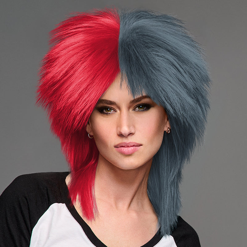 SPIRIT WEAR SPIKY SPIRIT WIG IN COLOR  RED 186 & GRAY 431