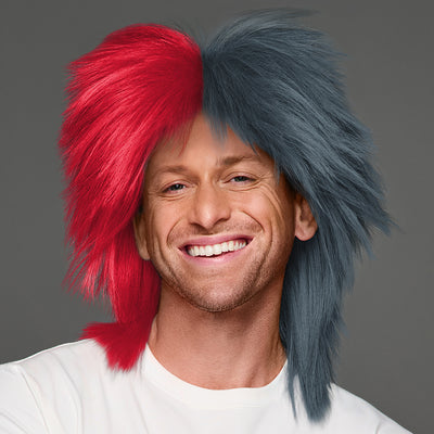 SPIRIT WEAR SPIKY SPIRIT WIG IN COLOR  RED 186 & GRAY 431