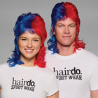 SPIRIT WEAR MVP MULLET WIG IN COLOR BLUE 287 & RED 186