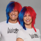 SPIRIT WEAR MVP MULLET WIG IN COLOR BLUE 287 & RED 186