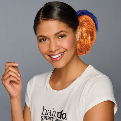 SPIRIT WEAR 2PC HAIR WRAP IN COLOR ORANGE 158 & BLUE 281