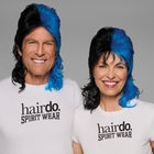 SPIRIT WEAR MVP MULLET WIG IN COLOR PROCESS BLUE & BLACK