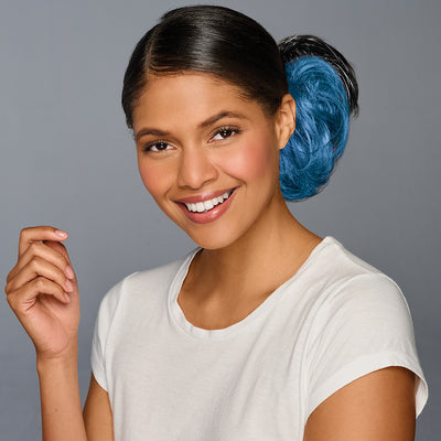SPIRIT WEAR 2PC HAIR WRAP IN COLOR PROCESS BLUE & BLACK SHIMMER
