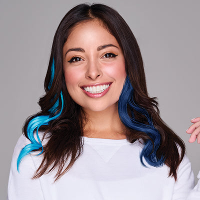 SPIRIT WEAR 2PC WAVY CLIP-IN COLOR HAIR EXTENSION IN COLOR BLUE 298 & BLUE 281