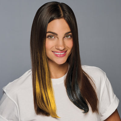 SPIRIT WEAR 2PC CLIP-IN COLOR HAIR EXTENSION IN COLOR GOLD 123 & BLACK SHIMMER