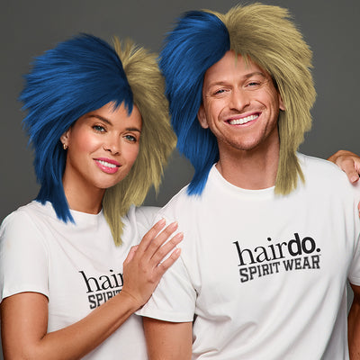 SPIRIT WEAR SPIKY SPIRIT WIG IN COLOR BLUE 540 & GOLD 4515
